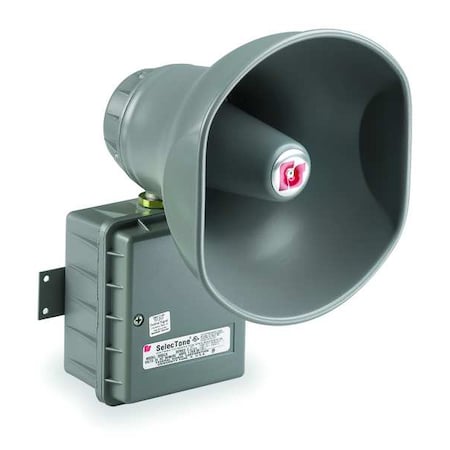 Signaling Device, Horn, Continuous, 24V DC, 0 to 110dB, Die-Cast Aluminum, Gray, Surface Mount MPN:300GCX-024