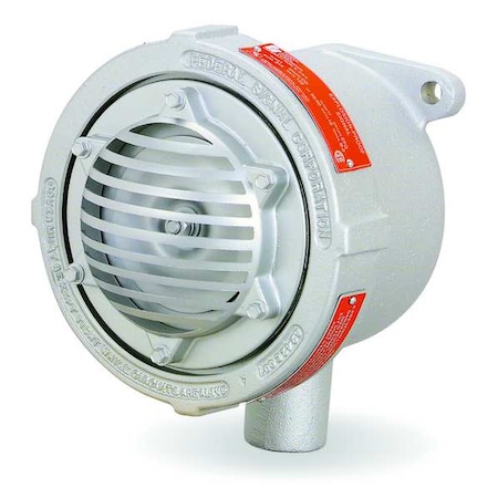 Vibrating Horn, Horn, Continuous, 120V AC, 100 dB, Aluminum, Gray, Conduit Mount MPN:31X-120-3