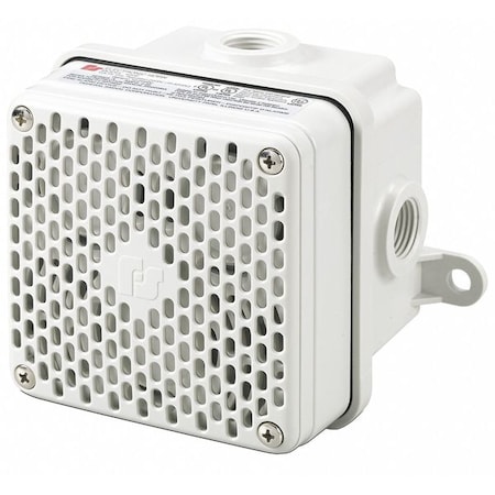 Horn, Horn, 12V DC, 24V DC, 99 dB, Polycarbonate, Gray, Surface Mount MPN:450EWBX-024