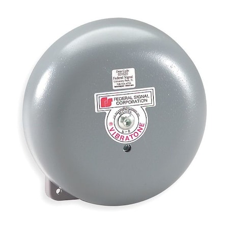 Bell, Bell, Continuous, 120V AC, 100 dB, Industrial Grade/Powder-Coat Paint, Gray, Outlet Box Mount MPN:506-120-1
