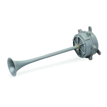 Resonating Horn, Horn, Continuous, 120V AC, 105 dB, Cast Aluminum, Gray, Pivot/Swivel Mount MPN:55-120-1