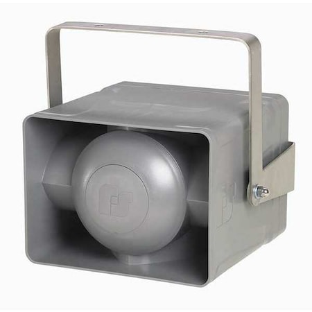 Electronic Siren, Siren, Continuous, 120 to 240V AC, 104 to 113dB, Plastic, Gray, Surface Mount MPN:ESIREN-120-240