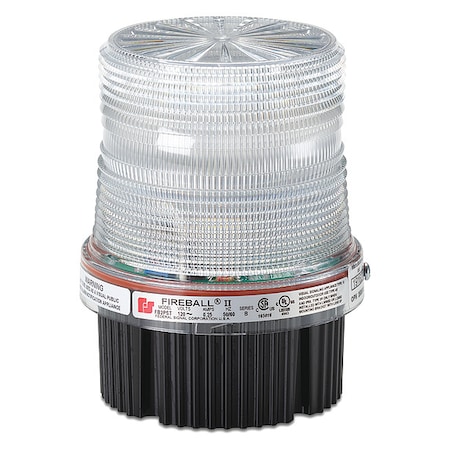 Strobe Light, Clear, Strobe Tube, 24V DC, 80 FPM, 4 3/32 in Dia., 1/2 in NPT Pipe or Surface MPN:FB24STHI-024C-CN