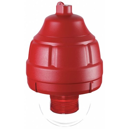 Strobe Light, Red, Strobe Tube, 24V DC, 80 FPM, 8 27/32 in Dia., Surface MPN:FSEX-24PMR-MOD