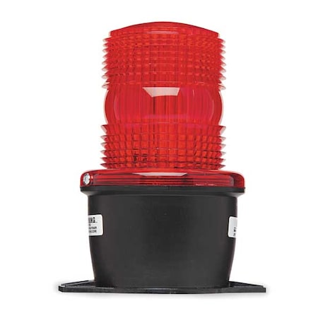 Warning Light, Red, Strobe Tube, 120V AC, 80 FPM, 3 1/8 in Dia., T-Mount MPN:LP3T-120R