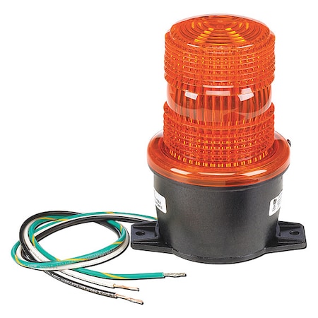 Warning Light, Amber, Steady Burn LED, 24V DC, Not Applicable FPM, 3 1/8 in Dia., T-Mount MPN:LP3TL-024A