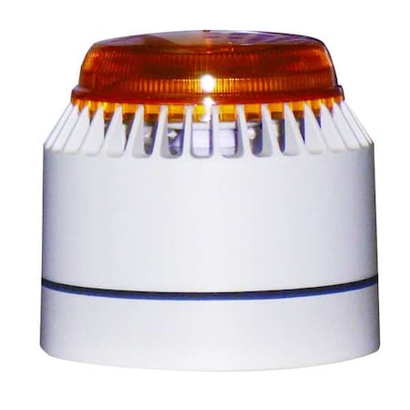 Horn Strobe, Siren, Continuous, 18 to 28V DC, 82 to 100dB at 10 ft, ABS, Plastic, White/Amber MPN:LP7-18-30A