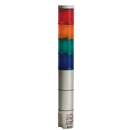 Tower Light Incandescent Assembly, 120V AC, Amber, Blue, Clear, Green, Red, 2 3/16 in Dia. MPN:MSL4-120