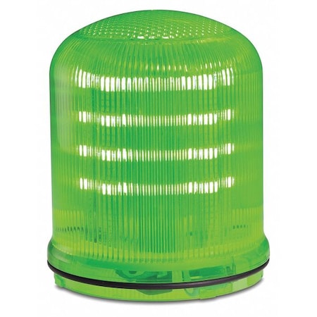Warning Light, Green, LED, 12 to 24V AC/DC, 120 to 240V AC, 85, 120 FPM, 3 29/32 in Dia. MPN:SLM100G