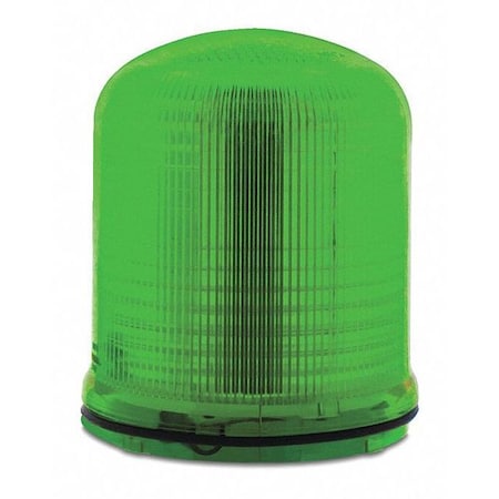 Warning Light, Green, LED, 12 to 24V AC/DC, 120 to 240V AC, 85, 120 FPM, 3 29/32 in Dia. MPN:SLM200G