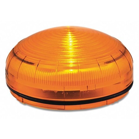 Warning Light, Amber, 3 29/32 in Lens Dia., 1 43/64 in Height, Polycarbonate Lens, Wire, LED MPN:SLM350A