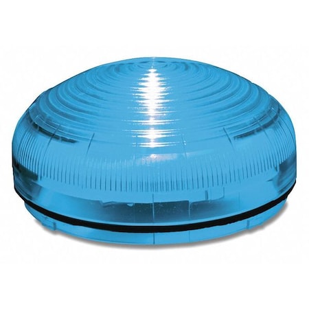 Warning Light, Blue, 3 29/32 in Lens Dia., 1 43/64 in Height, Polycarbonate Lens, Wire, LED MPN:SLM350B