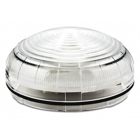 Warning Light, Clear, 3 29/32 in Lens Dia., 1 43/64 in Height, Polycarbonate Lens, Wire, LED MPN:SLM350C