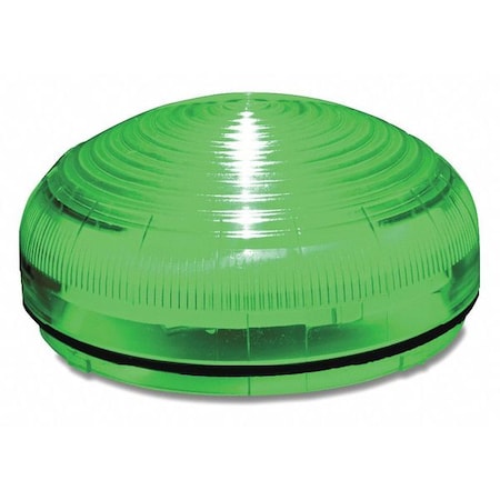 Warning Light, Green, 3 29/32 in Lens Dia., 1 43/64 in Height, Polycarbonate Lens, Wire, LED MPN:SLM350G