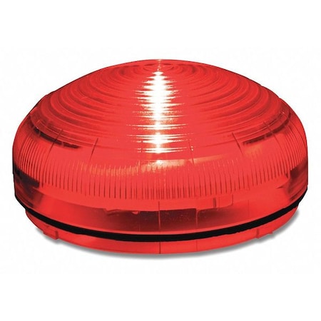 Warning Light, Red, 3 29/32 in Lens Dia., 1 43/64 in Height, Polycarbonate Lens, Wire, LED MPN:SLM350R