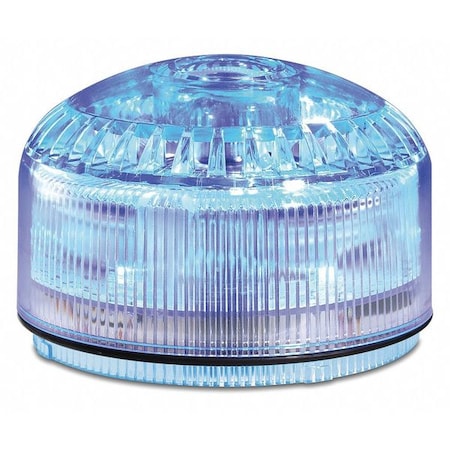Beacon Warning Sounder Light, Blue, 3 29/32 in Lens Dia., 2 7/16 in Height, Polycarbonate Lens, LED MPN:SLM500B