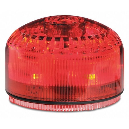 Beacon Warning Sounder Light, Red, 3 29/32 in Lens Dia., 2 7/16 in Height, Polycarbonate Lens, Wire MPN:SLM500R