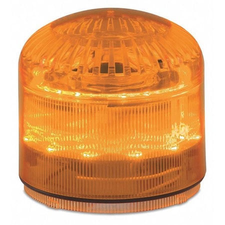 Beacon Warning Sounder Light, Amber, 3 29/32 in Lens Dia., 3 7/16 in Height, Polycarbonate Lens MPN:SLM600A