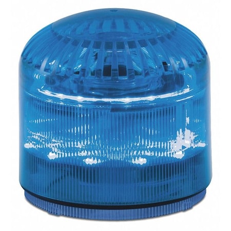 Beacon Warning Sounder Light, Blue, 3 29/32 in Lens Dia., 3 7/16 in Height, Polycarbonate Lens, LED MPN:SLM600B