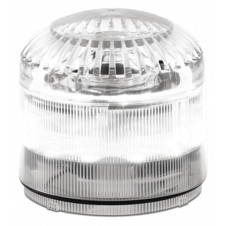 Beacon Warning Sounder Light, Clear, 3 29/32 in Lens Dia., 3 7/16 in Height, Polycarbonate Lens MPN:SLM600C