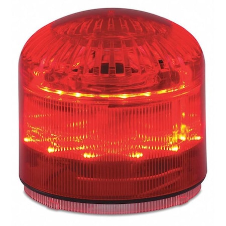 Beacon Warning Sounder Light, Red, 3 29/32 in Lens Dia., 3 7/16 in Height, Polycarbonate Lens, Wire MPN:SLM600R