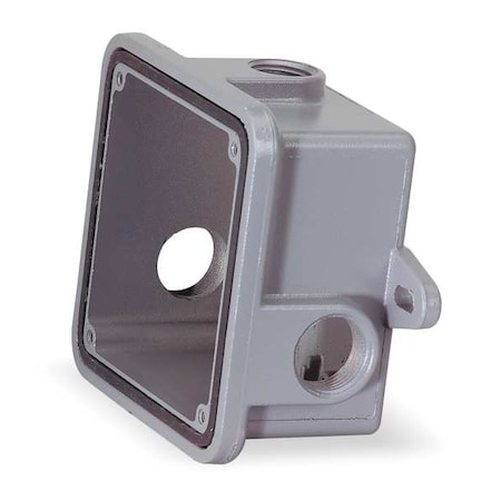 Gasketed Weatherproof Back Box, 4.53 in W, 4.53 in H, 2.43 in Depth, Cast Aluminum, Gray MPN:WB