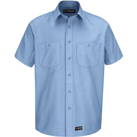 Wrangler® Men's Canvas Short Sleeve Work Shirt Light Blue XL-WS20LBSSXL WS20LBSSXL