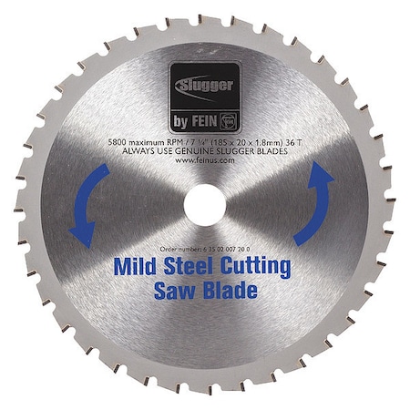 Circular Saw Blade, Mild Steel, 7-1/4in. MPN:63502007200