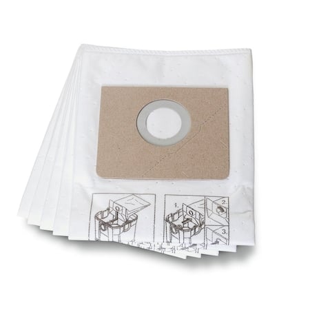 Vacuum Bag, Fits Fein Vacuum Brand, Fits Turbo I/Turbo I Set Vacuum Models, Dry, Fleece, 5 PK MPN:31345061010