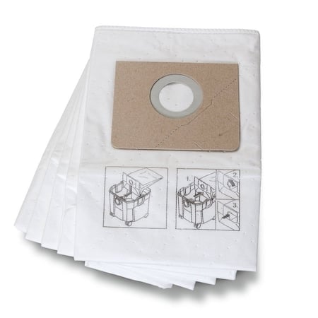 Vacuum Bag, Fits Fein Vacuum Brand, Dry, Fleece, 1-Ply, Std, 31345062010, 5 PK MPN:31345062010