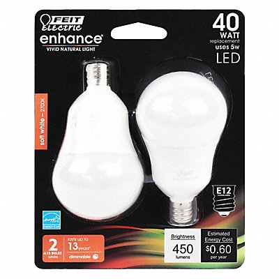 LED Bulb 450 lm 5W 120VAC 3-3/8 L PK2 MPN:BPA1540C/927CA/2