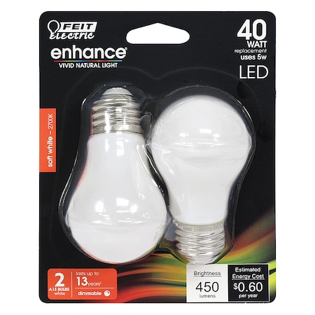 LED, 5 W, A15, Medium Screw (E26), PK2 MPN:BPA1540W927CAFIL2/RP