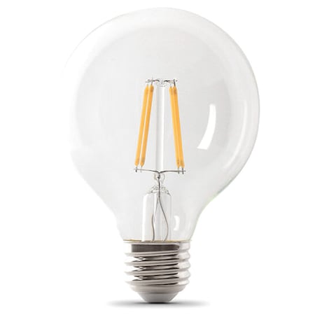 2.5 W, Compact LED Bulb, White, G25, 2700K Temp. Clear, Dimmable MPN:BPG2525/927CA/FIL/RP