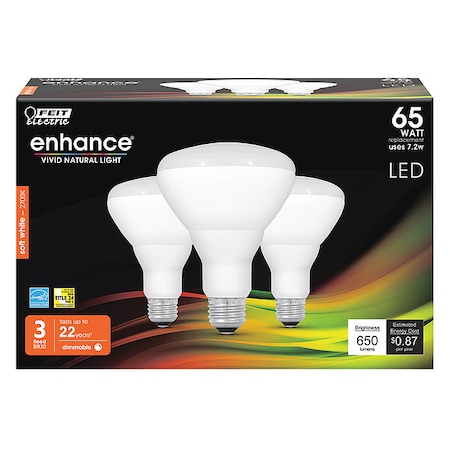 LED, 7.2 W, BR30, Medium Screw (E26), PK3 MPN:BR30DM/927CA/3
