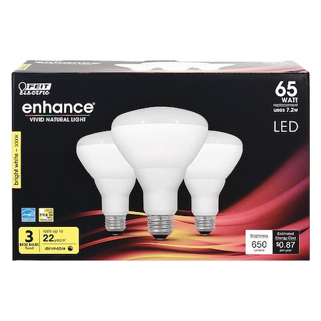 LED, 7.2 W, BR30, Medium Screw (E26), PK3 MPN:BR30DM/930CA/3