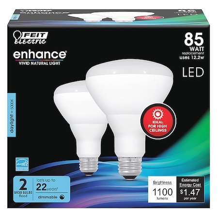 LED, 12.2 W, BR30, Medium Screw (E26), PK2 MPN:BR30DMHO/950CA/2