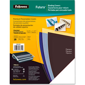 Fellowes® Futura Presentation Covers for Binding Systems Black 11x8.5 Unpunched 25/PK 5224901