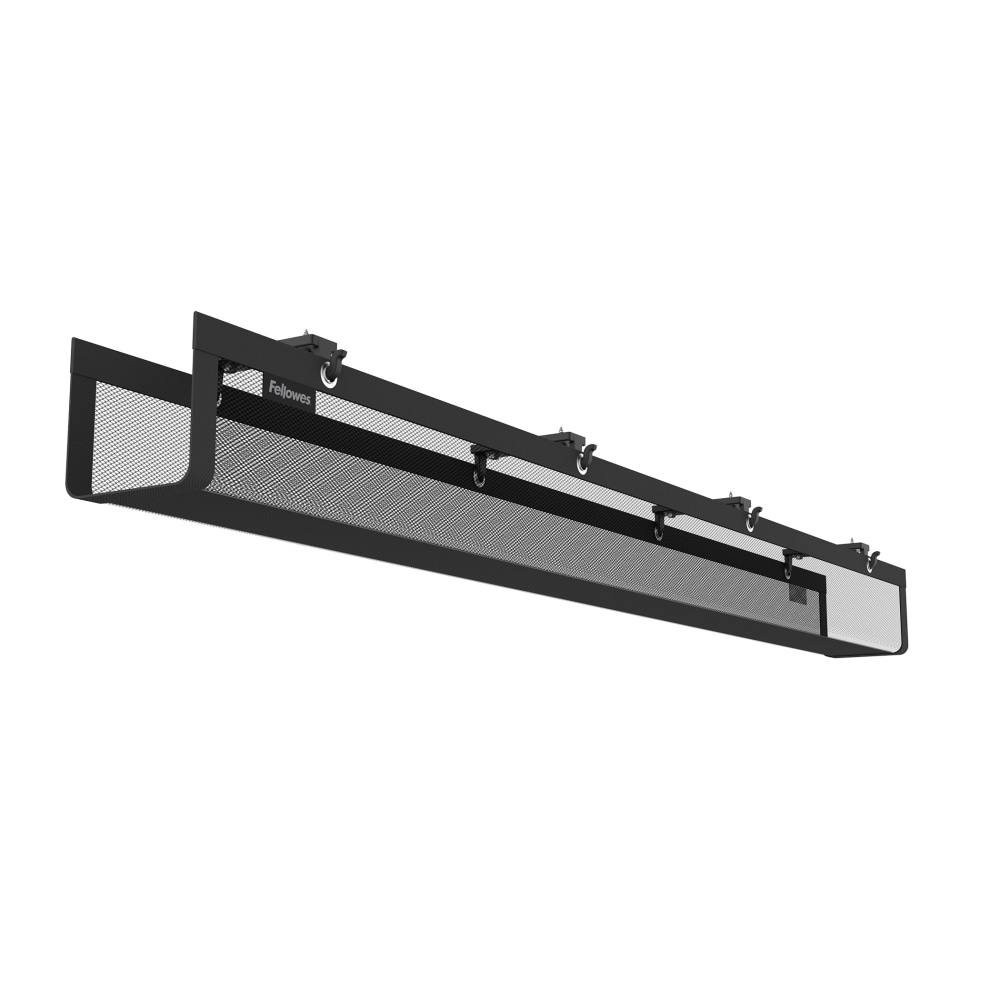 Fellowes Netta Under Desk Wire Management Cable And Surge Organizer, 48in, Black MPN:NETTA-48-BLK