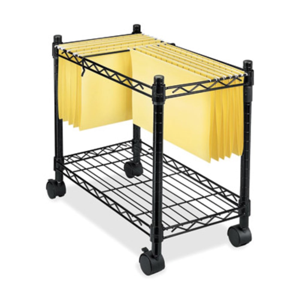 Fellowes High-Capacity Rolling File Cart, 4 Casters, Metal, Steel, 24inW x 14inD x 20.5inH, Black MPN:45081