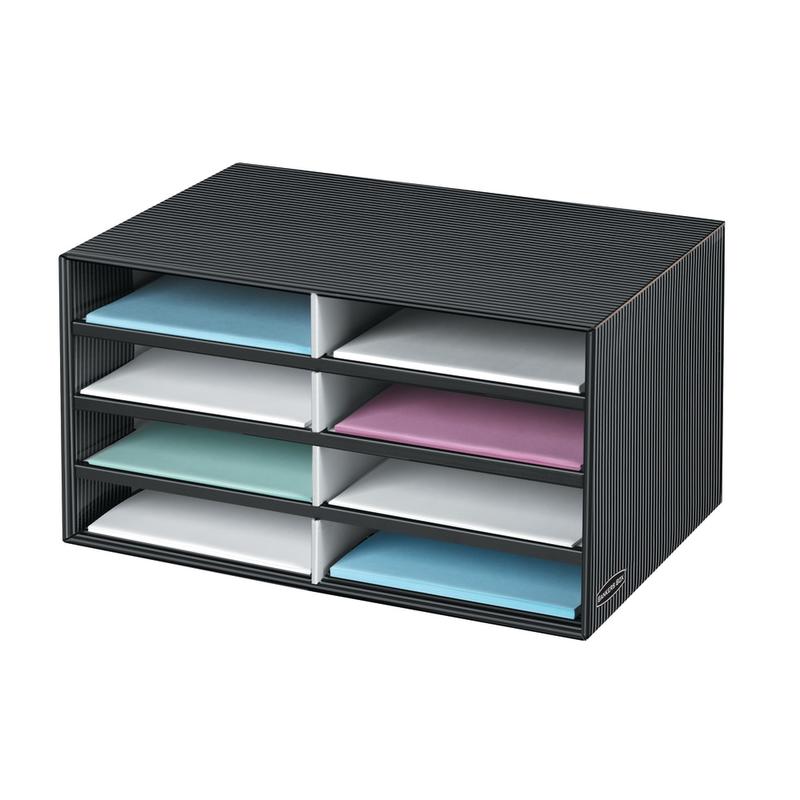 Bankers Box Literature Sorter, 10 1/4in x 19 1/2in x 12 3/8in, Black/Gray Pinstripe MPN:6170301