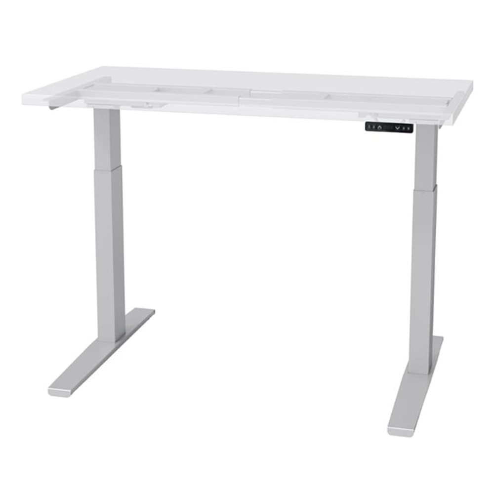 Fellowes Triumph LX Electric Height Adjustable 2-Leg Table Base, For Tables 36in-60in x 24in, 43-1/2inH x 48inW x 24inD, Silver MPN:2T-LX-C36-24-SLV