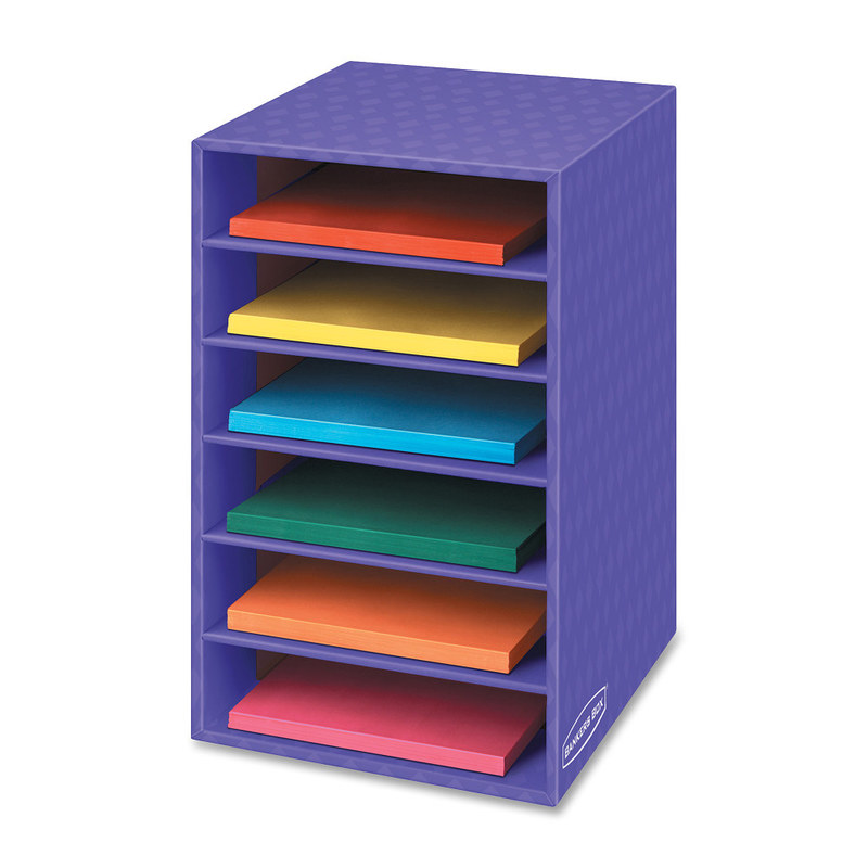Bankers Box 60% Recycled Shelf Organizer, 18inH x 12inW x 13 3/10inD, Purple MPN:3381201