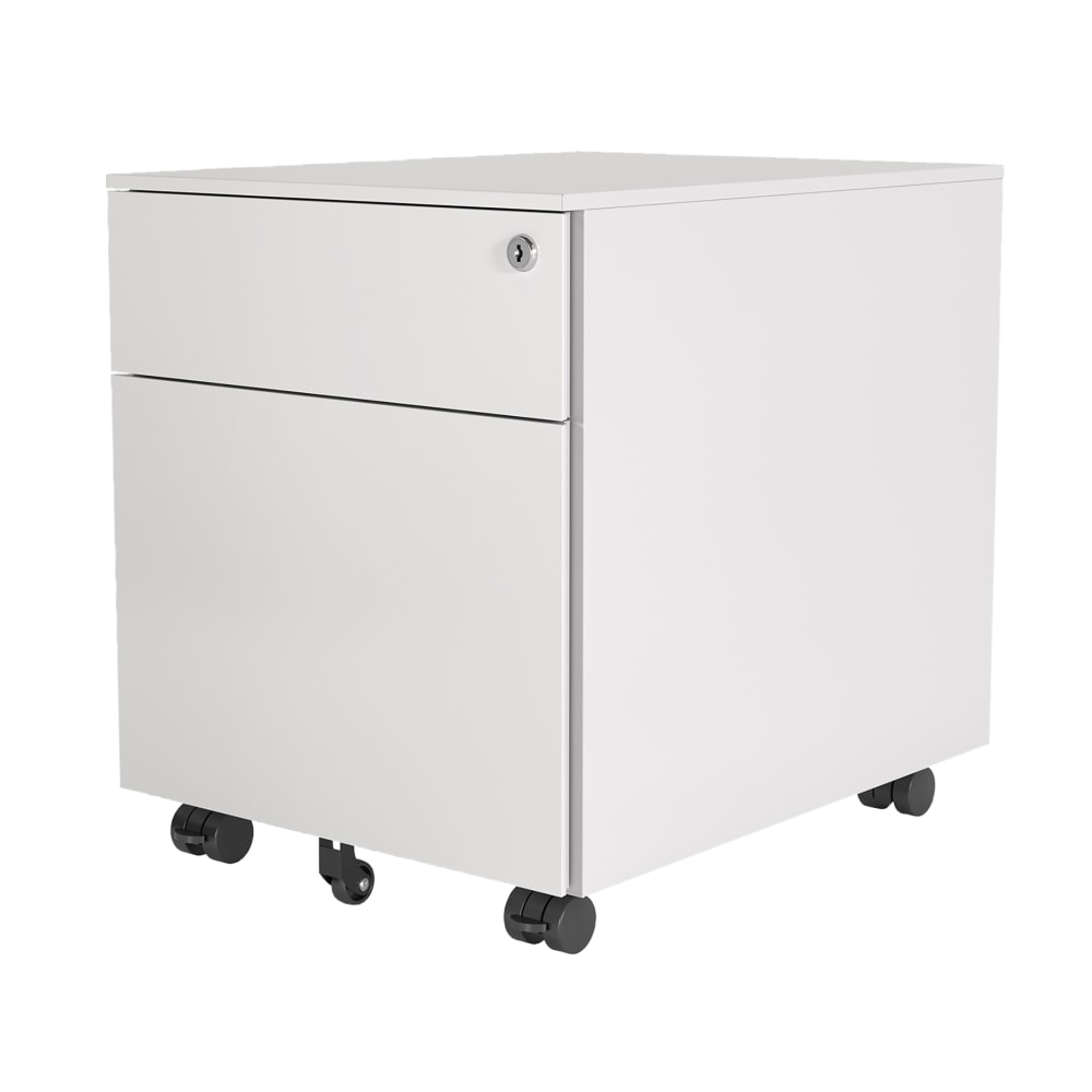 Fellowes MP Series 20inD Vertical 2-Drawer Mobile Storage Pedestal File Cabinet, White MPN:MP-STND-WHT