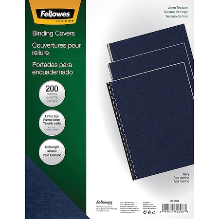 Binding Cover, Navy, 8-1/2x11 In., PK200 MPN:52098
