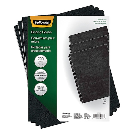 Binding Cover, Blk, 8-3/4x11-1/4 In., PK200 MPN:52138