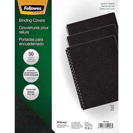 Binding Cover, Blk, 8-3/4x11-1/4 In., PK50 MPN:52146