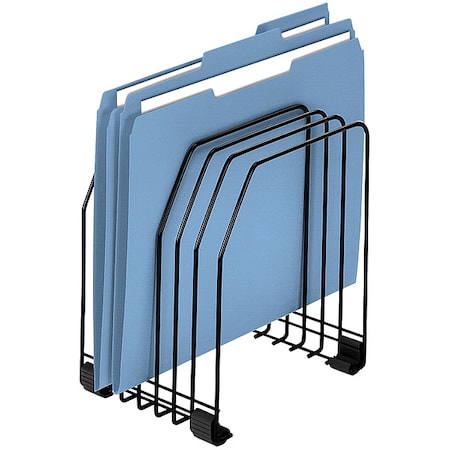 File Holder, Black, Steel, 7 3/8 in W, 5 7/8 in L, 8 1/4 in H, 7 Number of Compartments MPN:68112