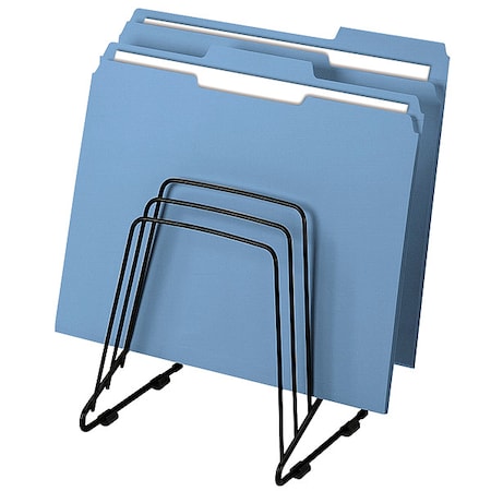 File Holder, Black, Steel, 7 1/4 in W, 6 in L, 8 1/4 in H, 5 Number of Compartments MPN:69712