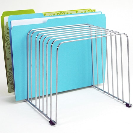 File Sorter, Silver, Steel, 9 in W, 11 3/8 in L, 8 in H, 11 Number of Compartments MPN:72012