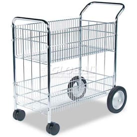 Fellowes® 40912 Chrome Wire Mail Cart 37.5 x 21.5 x 39.5 40912